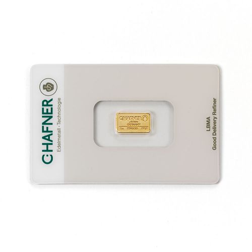 1 gram goudbaar C. Hafner met certificaat