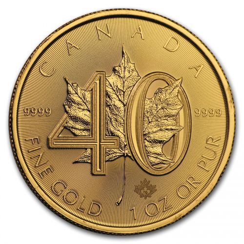 Gouden Canadian Maple Leaf 1 oz 2019 - 40 jarig jubileum