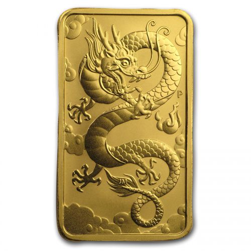 Gouden 1 oz muntbaar - rectangle dragon 2019