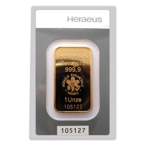 Heraeus 1 oz Goudbaar
