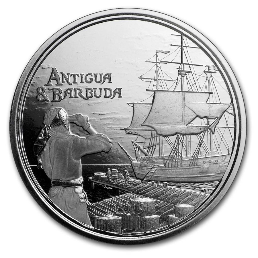 Antigua Barbuda Rum Runner 1 oz 2019 front 101munten rum runner