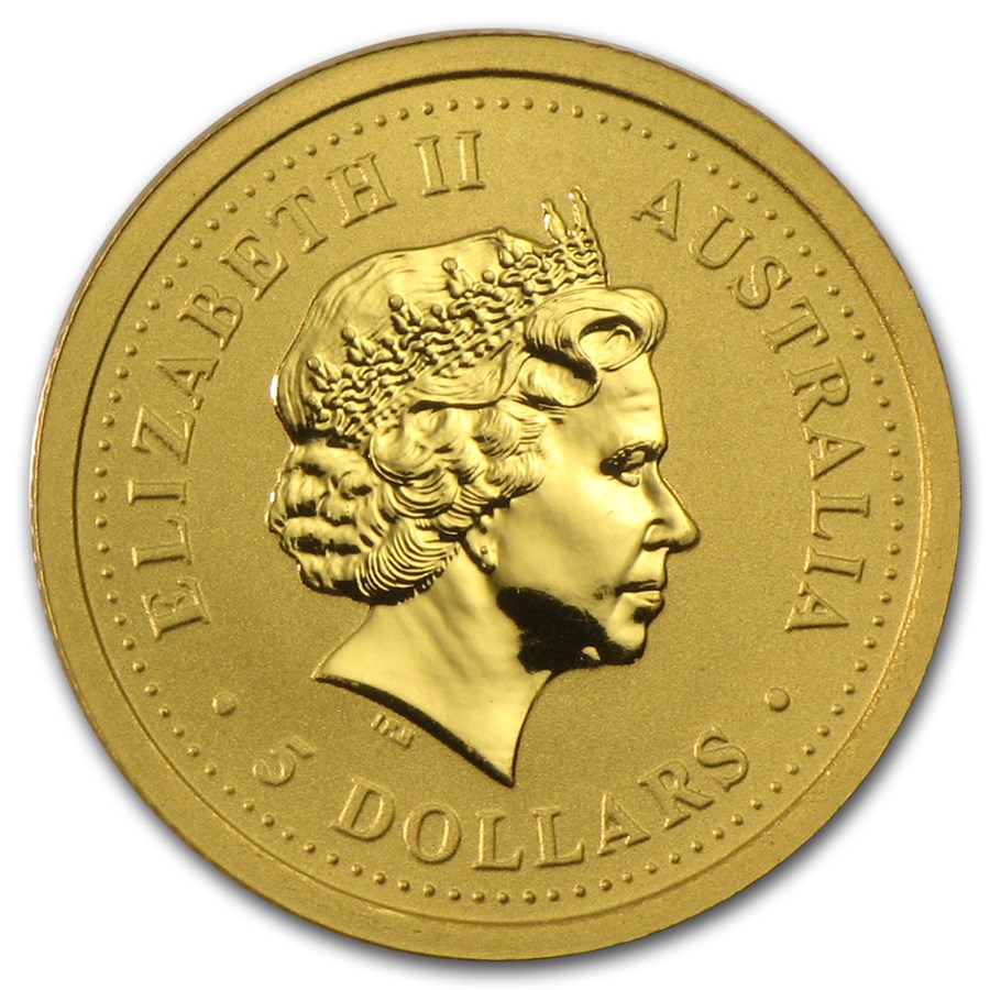 Gouden Lunar I Goat 2003 0.05 oz back 101munten