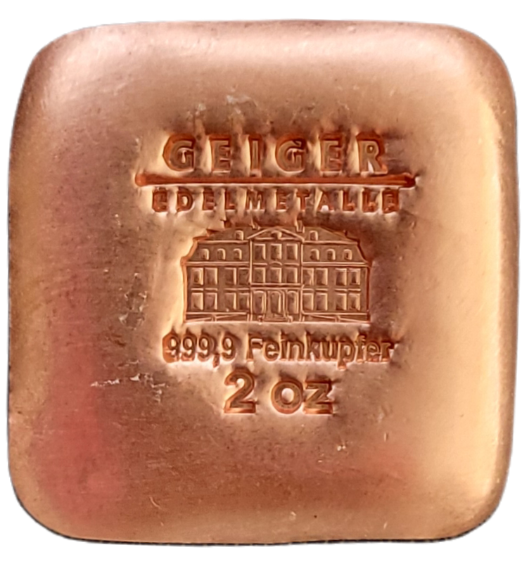 Koper baar 2 oz-front Koper baar 2 oz