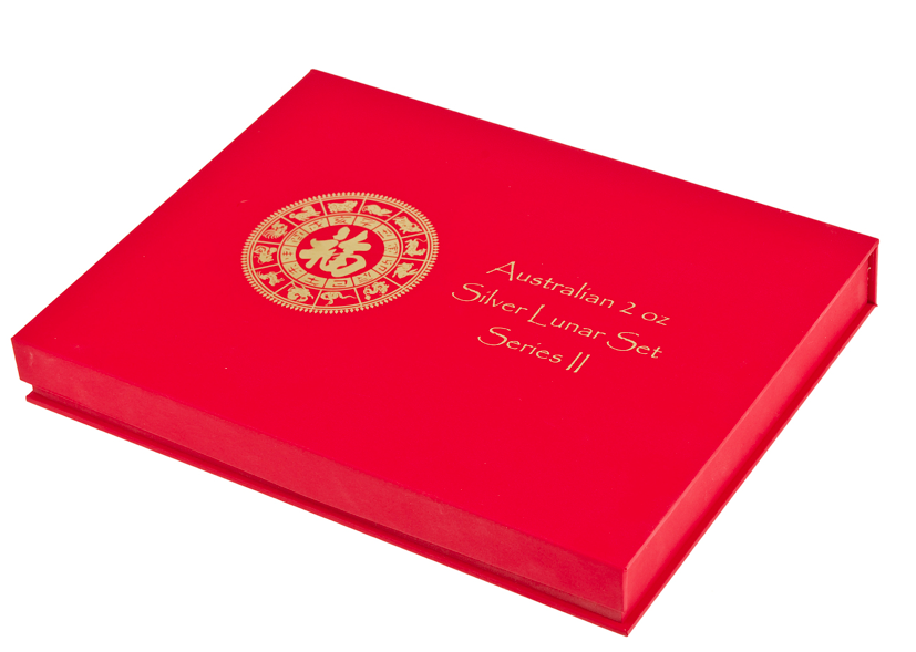 Lunar II 2 oz rood front 101munten Verzameldoos Lunar II - 2 oz