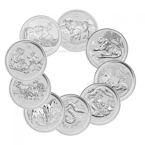 Lunar II serie 1 kg munten 2008 t/m 2019