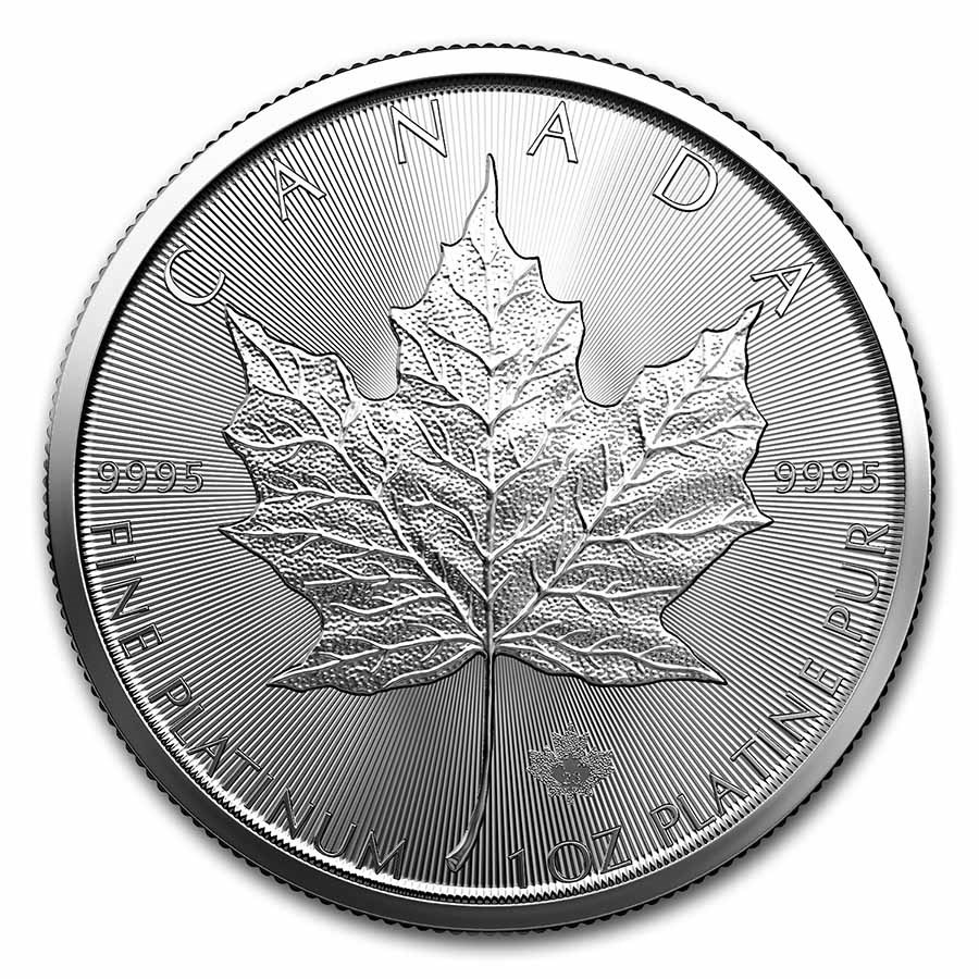 Platina Canadian Maple Leaf 1 oz 2023-front Platina Canadian Maple Leaf 1 oz 2023