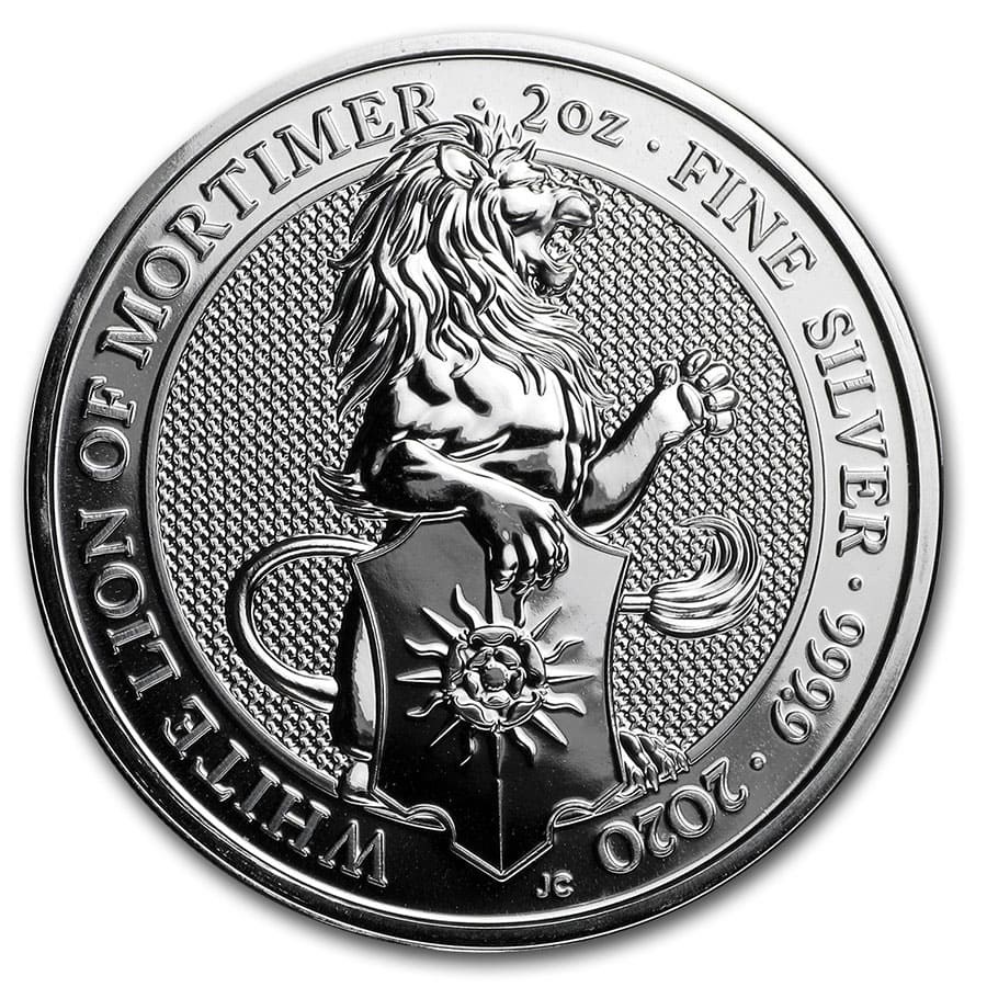 QB White lion of Mortimer 2 oz 2020 front 101munten white lion of mortimer