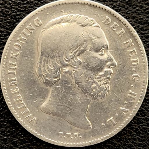 Zilveren halve gulden Willem 3 kopzijde 101muntennl