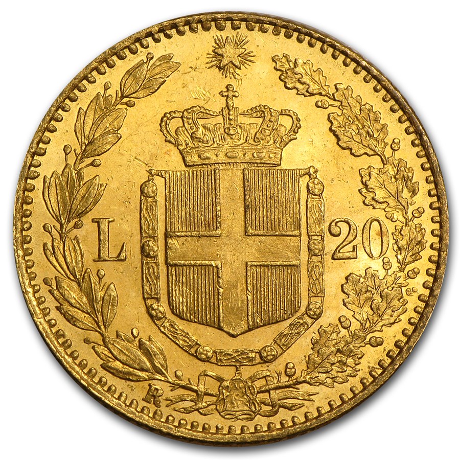 20 lire goud 101muntennl front Gouden 20 Lire Italië