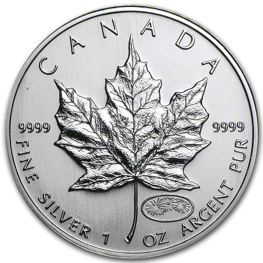 Canadian Maple Leaf 1999-2000 1 oz front 101munten Canadian Maple Leaf 1 oz 1999-2000