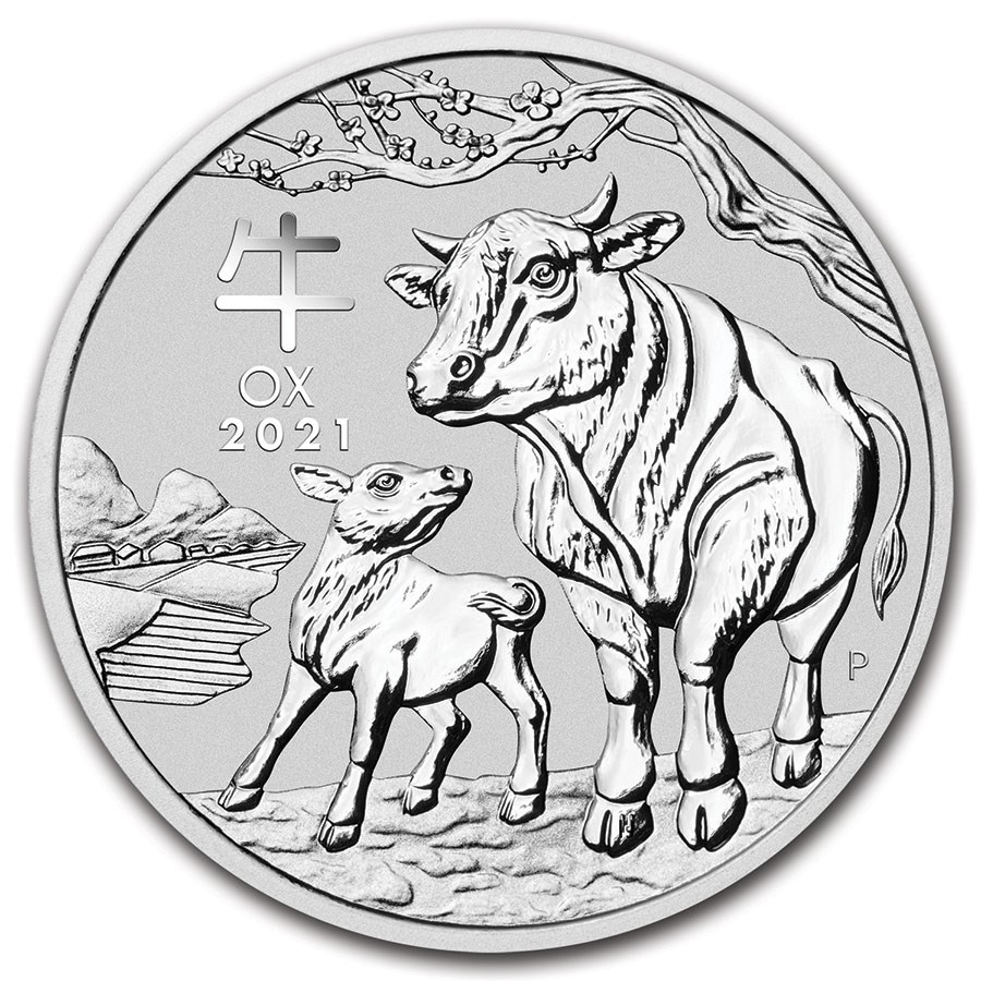 Lunar III Year of the Ox 1 oz 2021 met jaartal Lunar III - Year of the Ox - 1 oz 2021