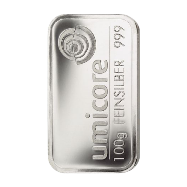 100 gram Umicore zilverbaar