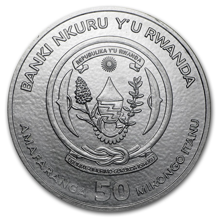 Rwanda african Zebra 1 oz 2011 back 101munten