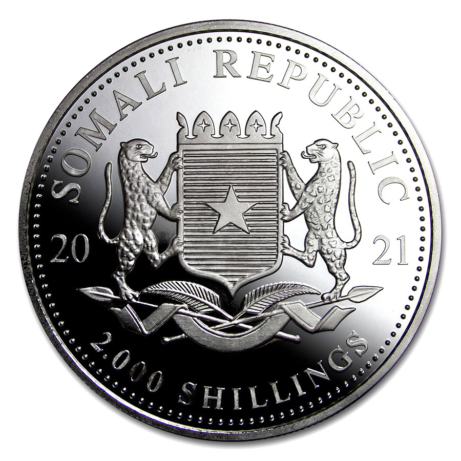 Somalische Olifant 1 kg 2021 met jaartal 101munen