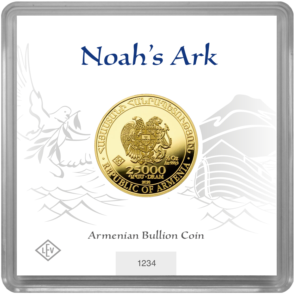 Gouden Noah Ark 0.5 oz 2020 achterkant capsule Gouden Noah Ark 1/2 oz 2023