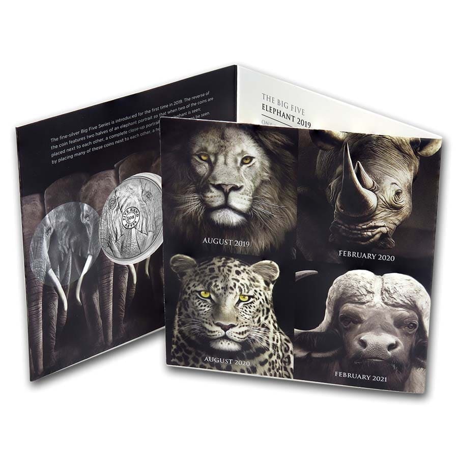 Big 5 Elephant 1 oz 2019 boekje met anderen 101munten Big 5 Elephant 1 oz 2019 boekje met anderen 101munten