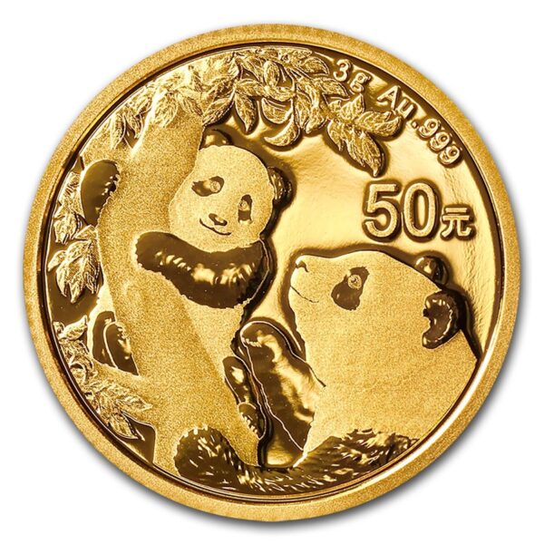 Gouden China Panda 3 gram 2021 voorkant