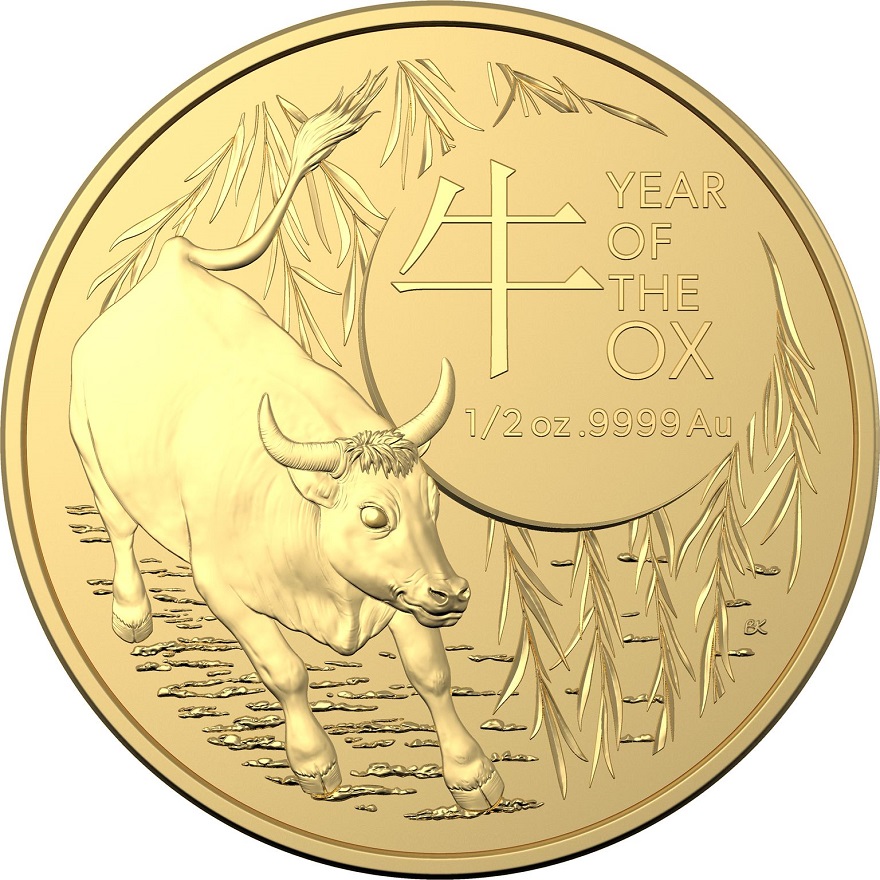 Gouden Ox RAM 0.5 oz front 101munten ox