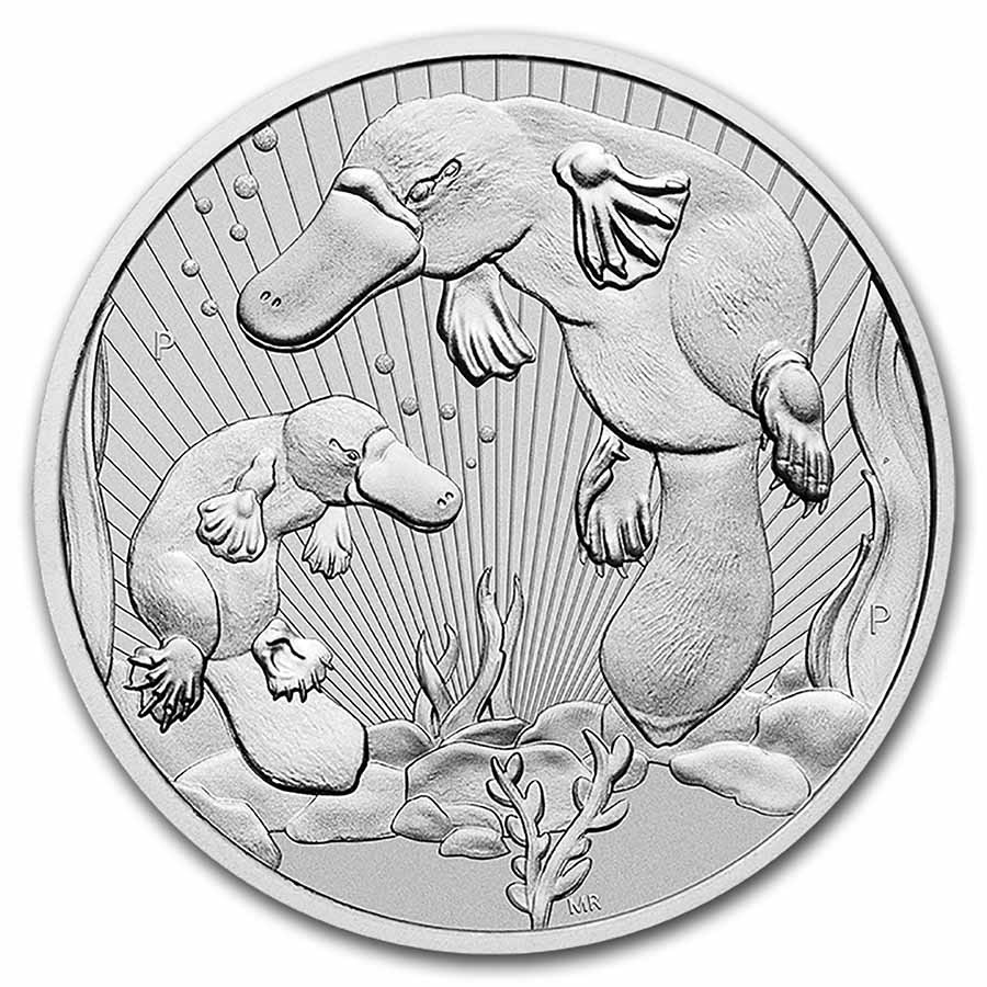 Next Generation 2 oz Piedfort Platypus 2021 voorkant 101munten piedfort platypus