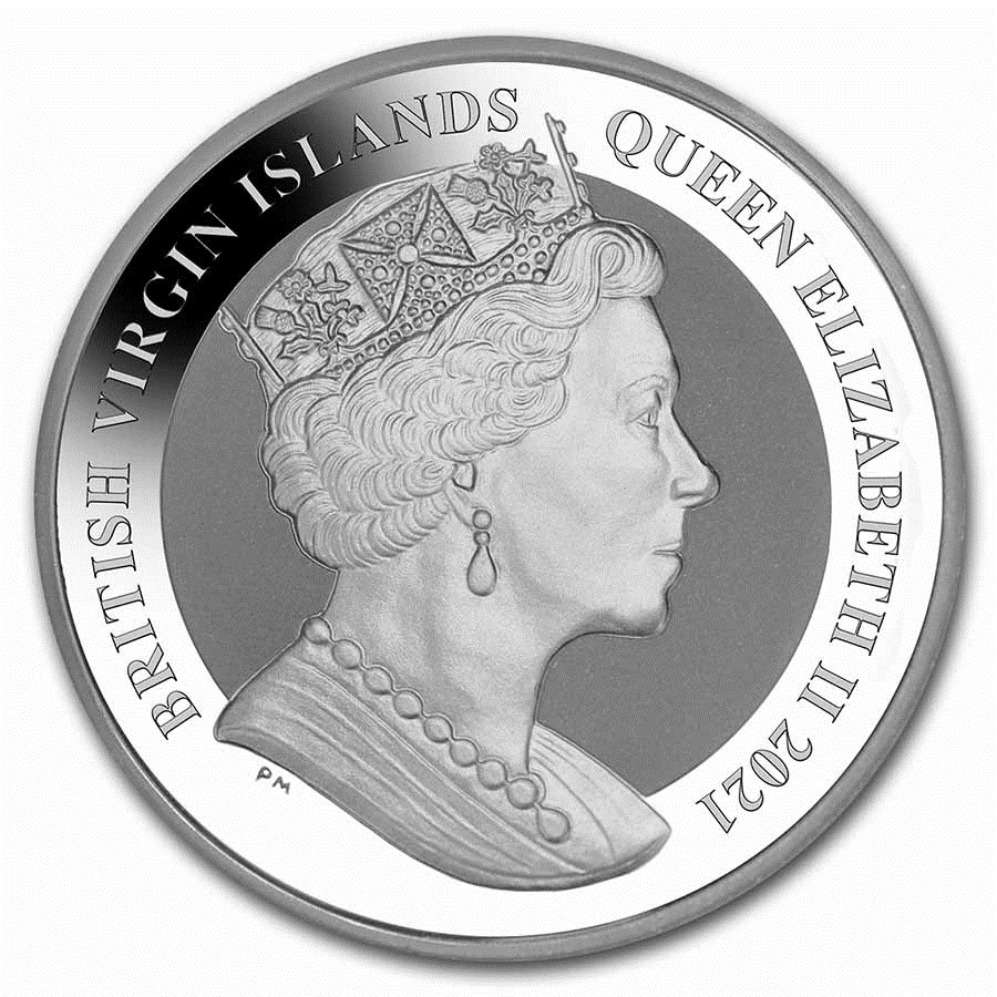 British Virgin Islands Flamingo 1 oz 2021 achterkant 101munten Flamingo