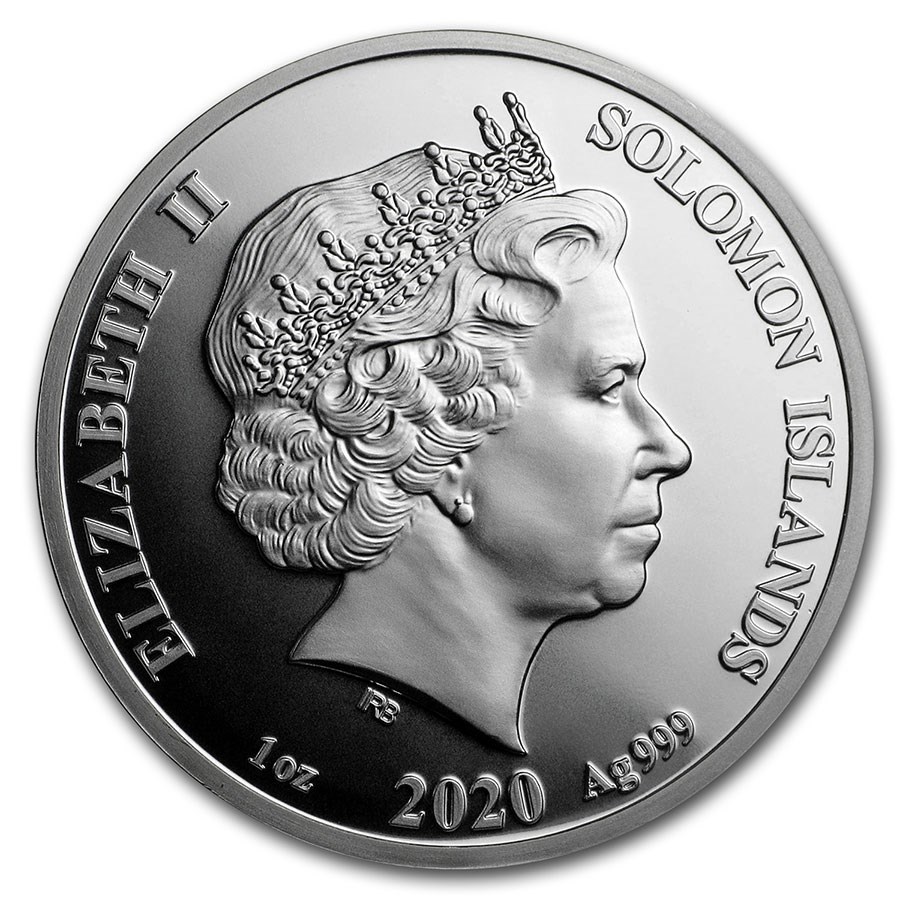 Solomon Island Number Pi 1 oz 2020 achterkant 101munten
