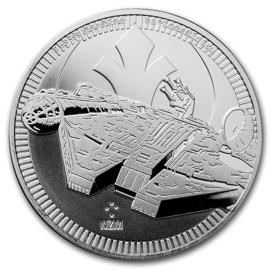 Star Wars Millennium Falcon 1 oz 2021 voorkant 101munten Millennium Falcon 1 oz 2021