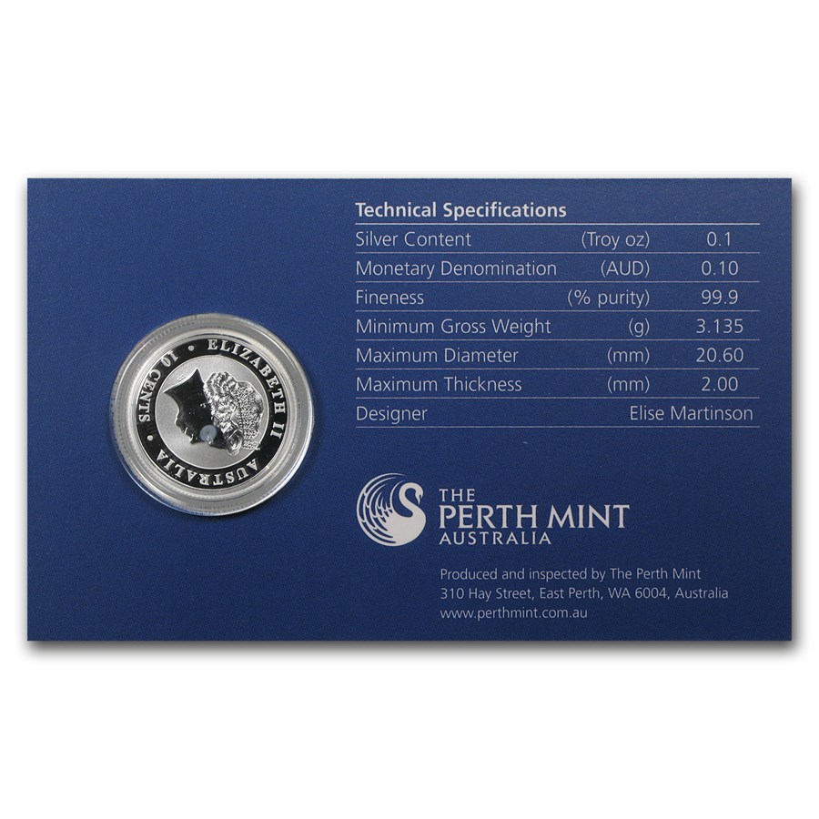 Koala 0.10 oz 2011 achterkant inc display card 101munten