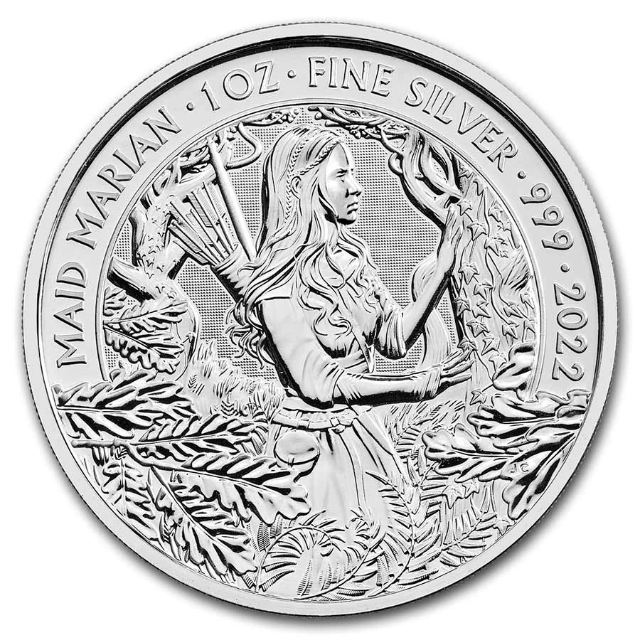 Myths and Legands - Maid Marian 1 oz 2022 voorkant 101munten zilver maid marian