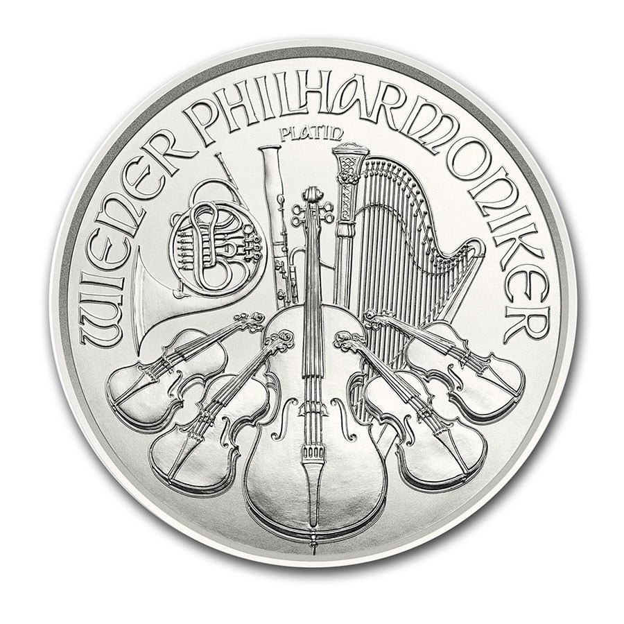 Platina Philharmoniker 0.04 oz 2021 voorkant 101munten platina