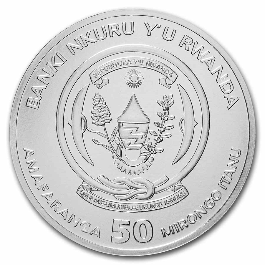 Rwanda Nautical 100 jaar Sedov 1 oz 2021 achterkant 101munten