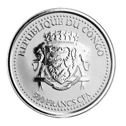 Congo Gorilla 1 oz 2021 achterkant 101munten