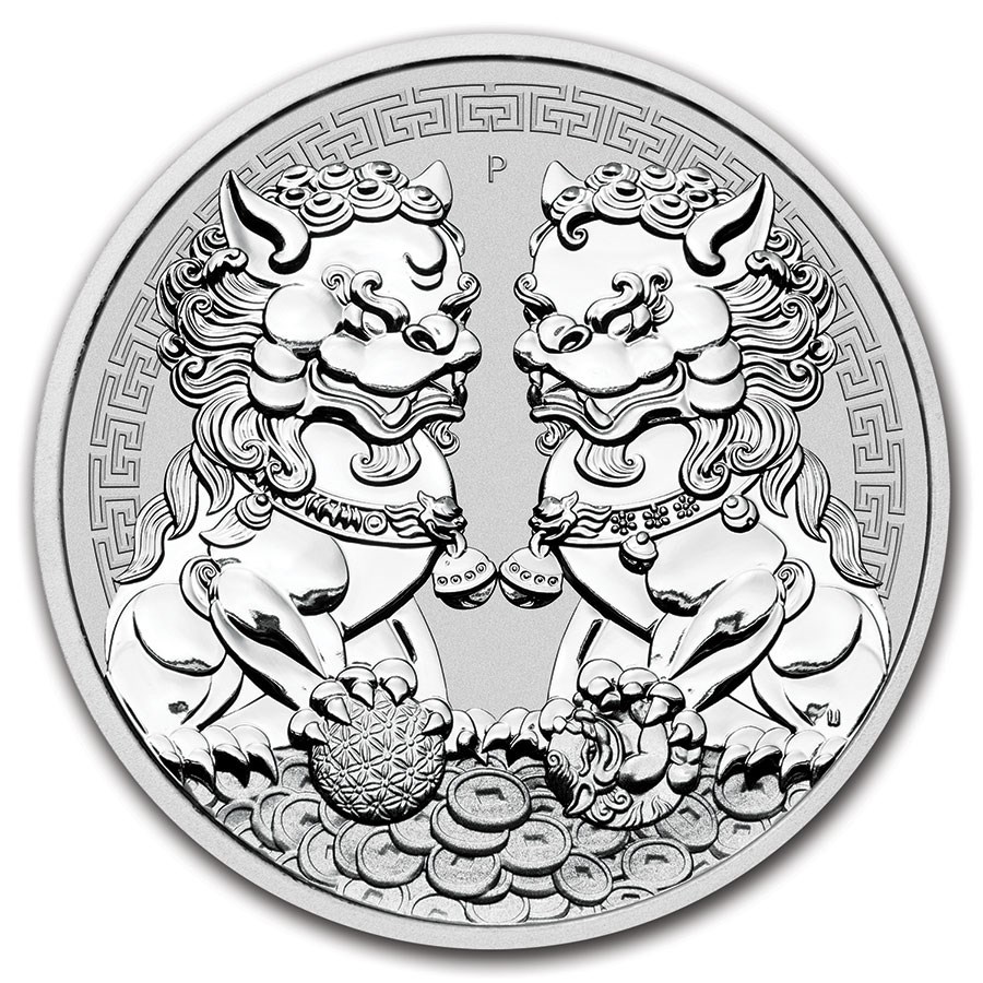 Double Pixiu Guardian Lions 1 oz 2020 front 101munten double pixiu