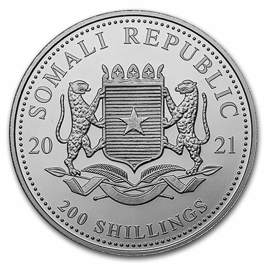 Somalische Olifant 2 oz 2021 achterkant 101munten