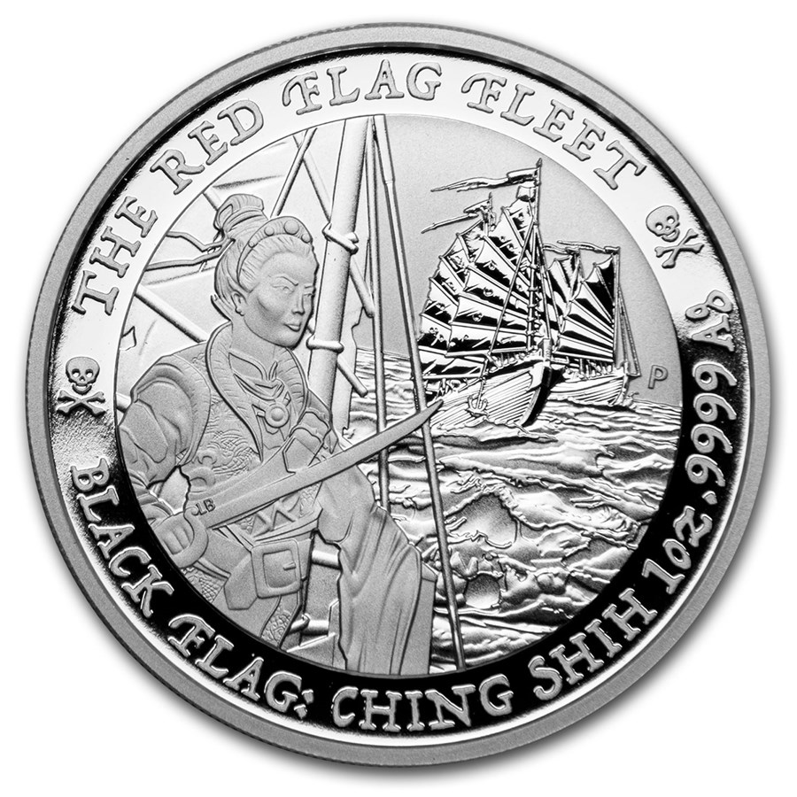 Tuvalu The Red Flag Fleet - Black Flag 1 oz 2021 voorkant 101munten Black Flag - The Red Flag Fleet 1 oz 2021