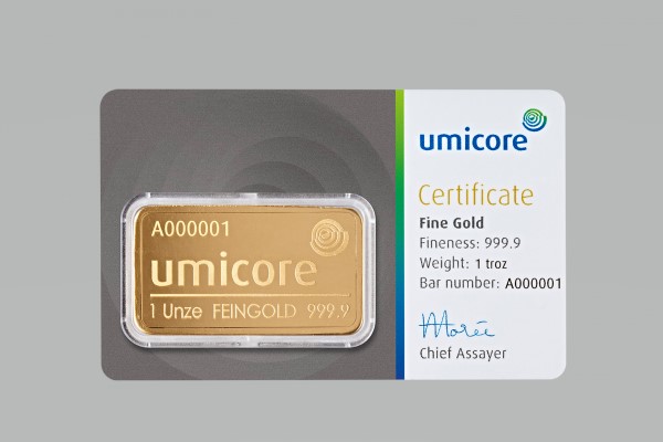 1 oz goudbaar Umicore