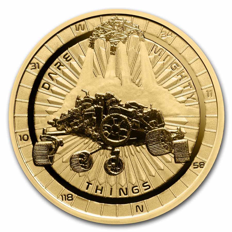 Gouden Niue Perseverance Mars Rover 1 oz 2021 voorkant 101munten Gouden Niue Perseverance Mars Rover 1 oz 2021