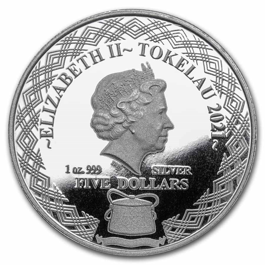 Tokelau Porcupine 1 oz 2021 back 101munten