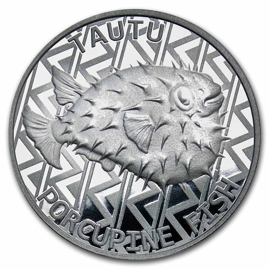 Tokelau Porcupine 1 oz 2021 front 101munten Tokelau Porcupine fish