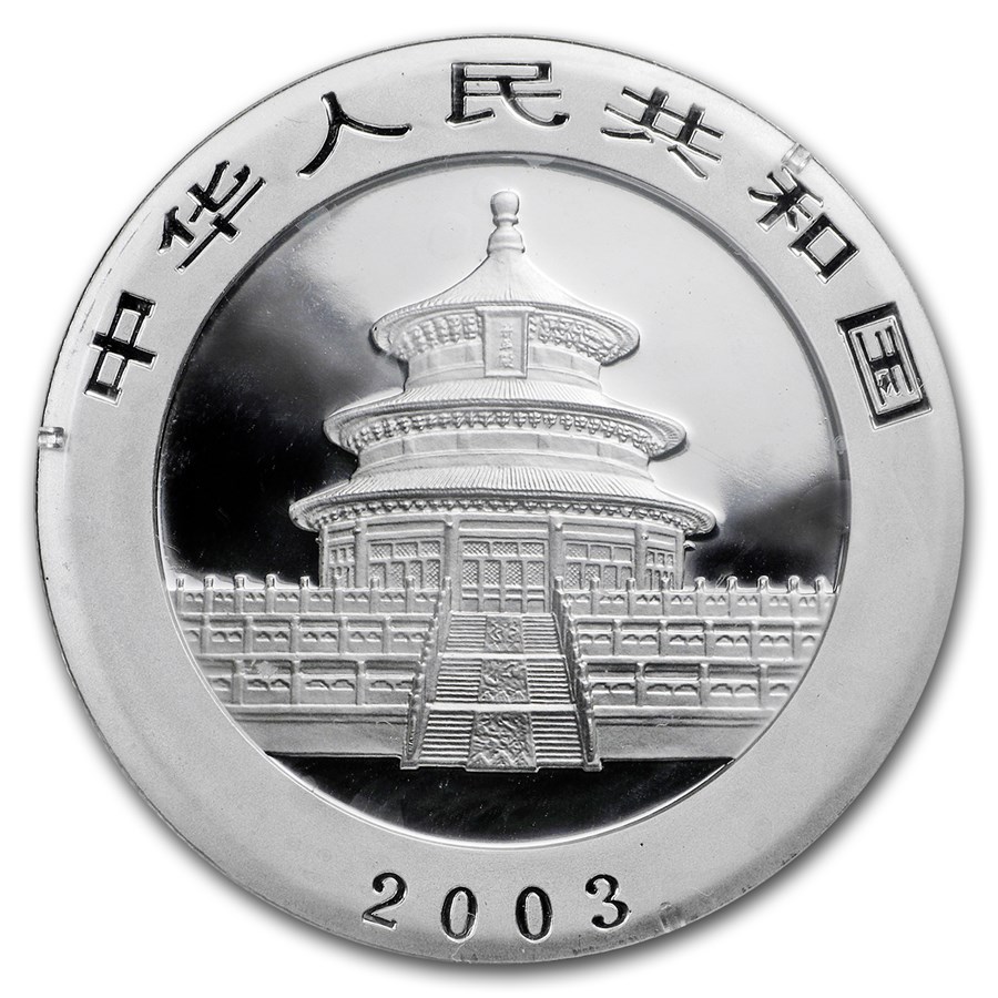 Chineese Panda 1 oz 2003 achterkant 101munten