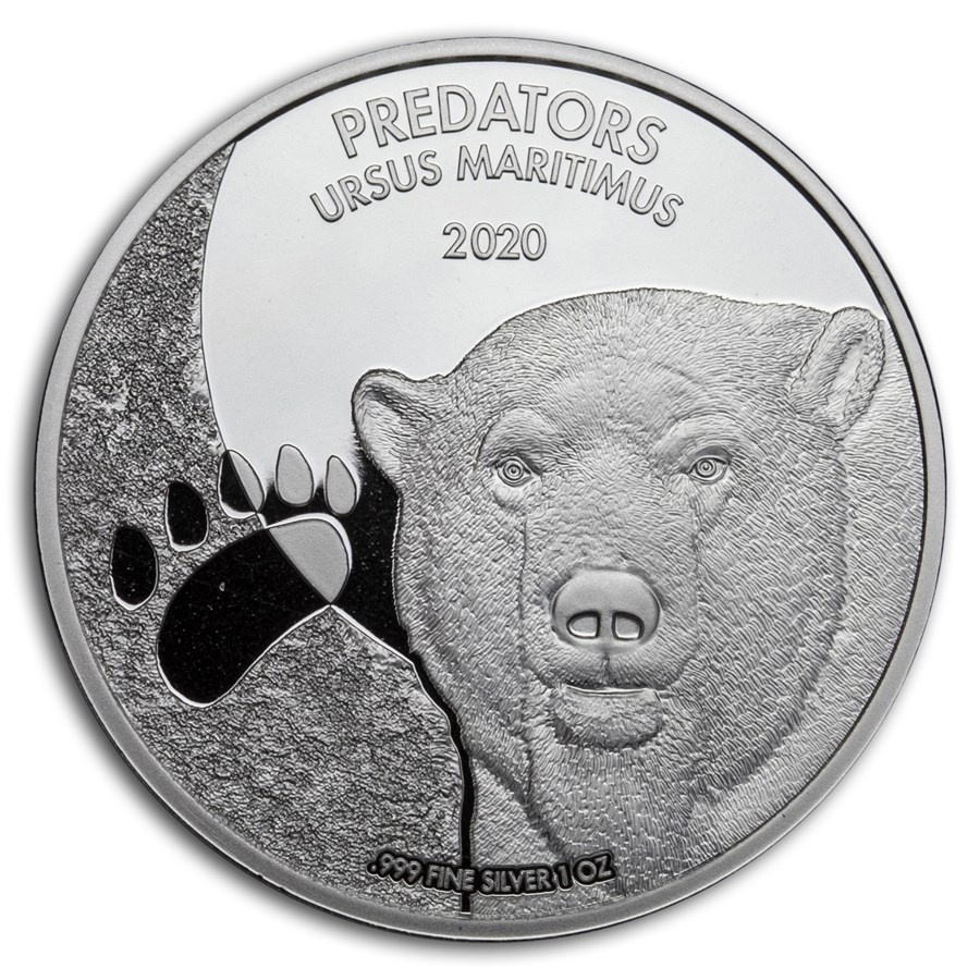 Congo Predators Ursus Maritimus Polar Bear 1 oz 2020 front 101munten