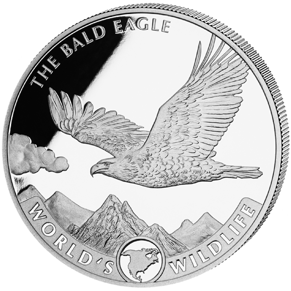 Congo Wildlife 1 oz 2021 Bald Eagle voorkant 101munten bald eagle 1 oz 2021