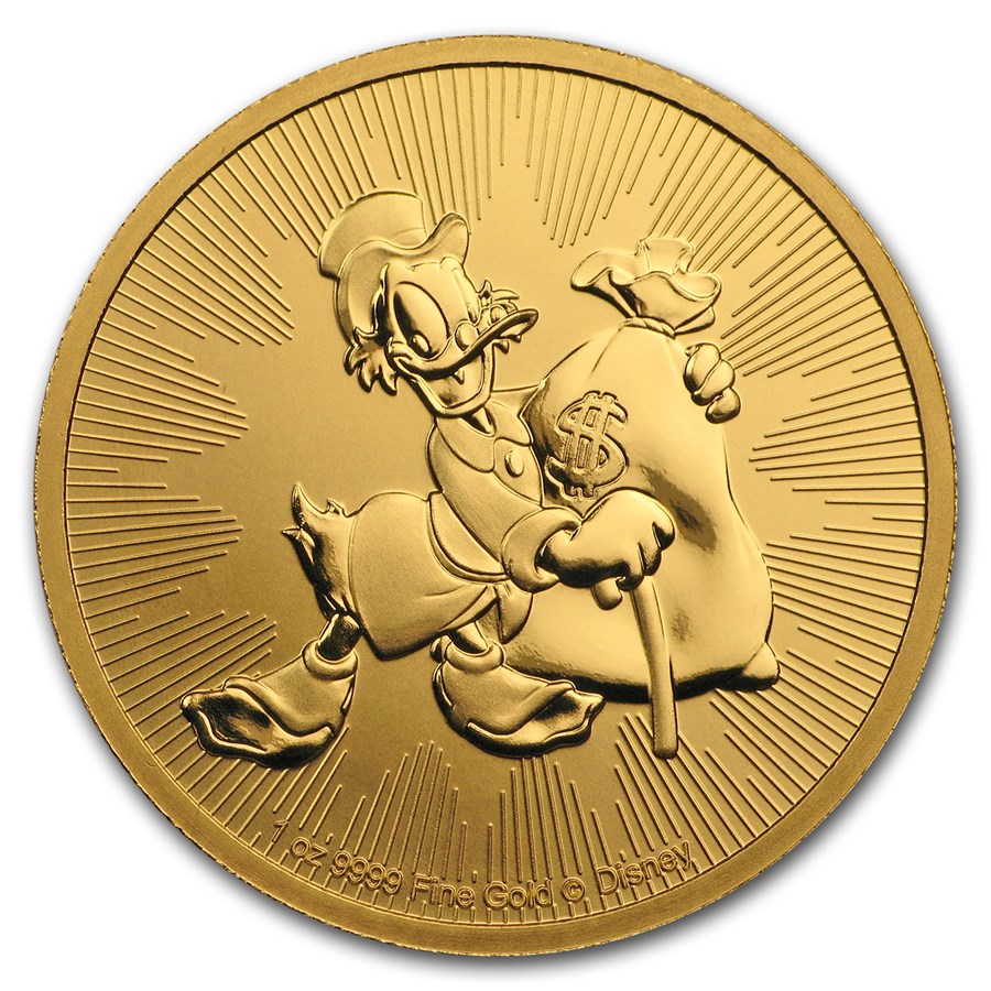 Gouden Disney Scrooge McDuck 1 oz 2018 voorkant 101munten