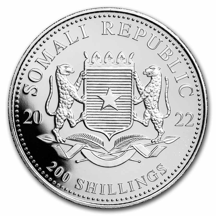 Somalische Olifant 2 oz 2022 achterkant 101munten