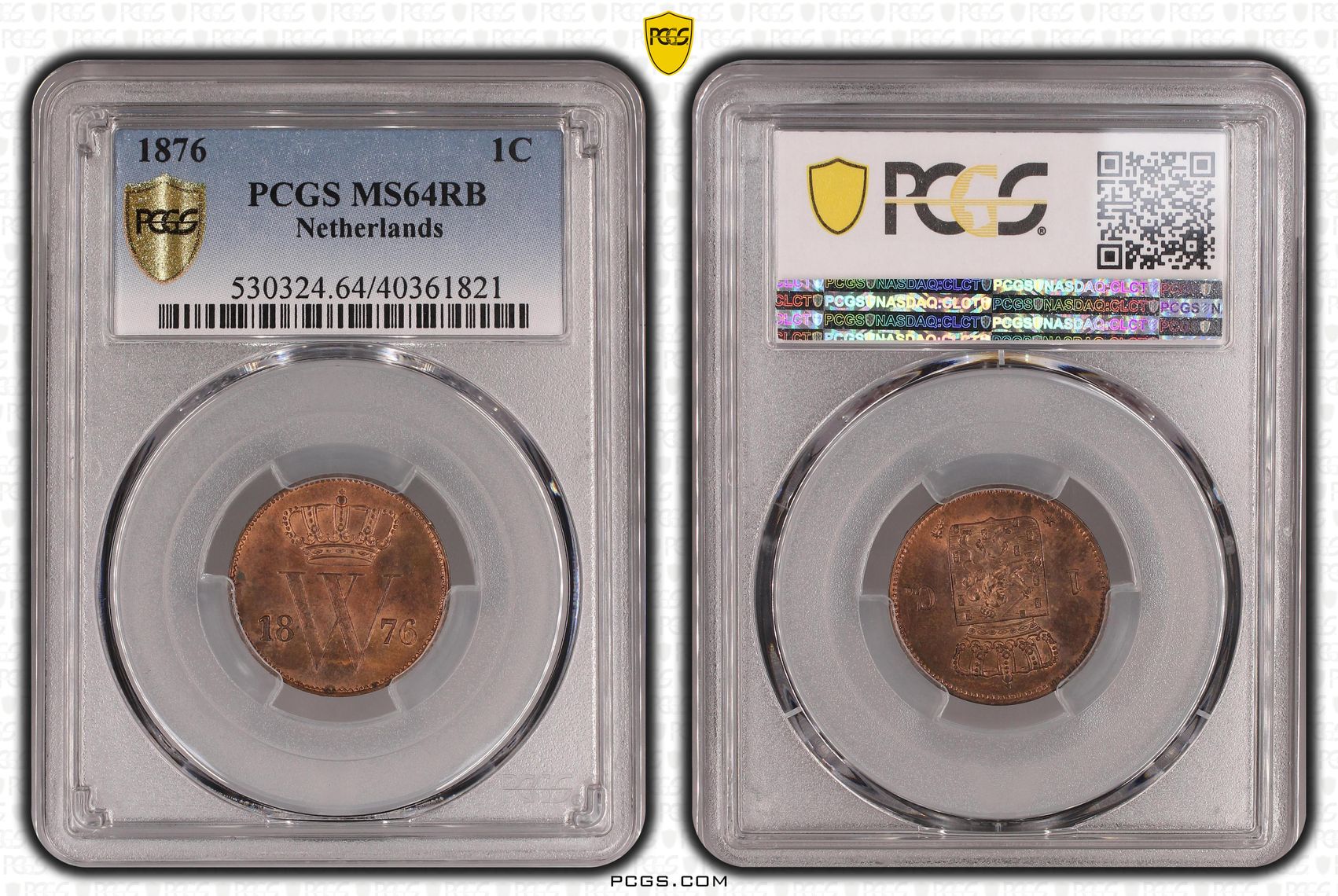 1 cent 1876 MS64 RB PCGS gecertificeerd 1 cent 1876 MS64 RB PCGS gecertificeerd