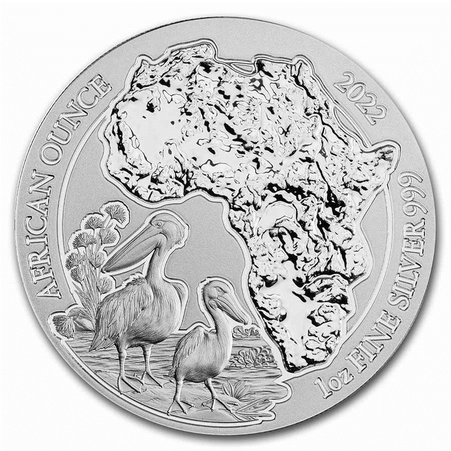 Rwanda Pelican 1 oz 2022 front 101munten Rwanda / Ruanda African Pelican 1 oz 2022 (folie) 15e munt uit de serie Rwanda African Ounce Geleverd in folie (geseald)