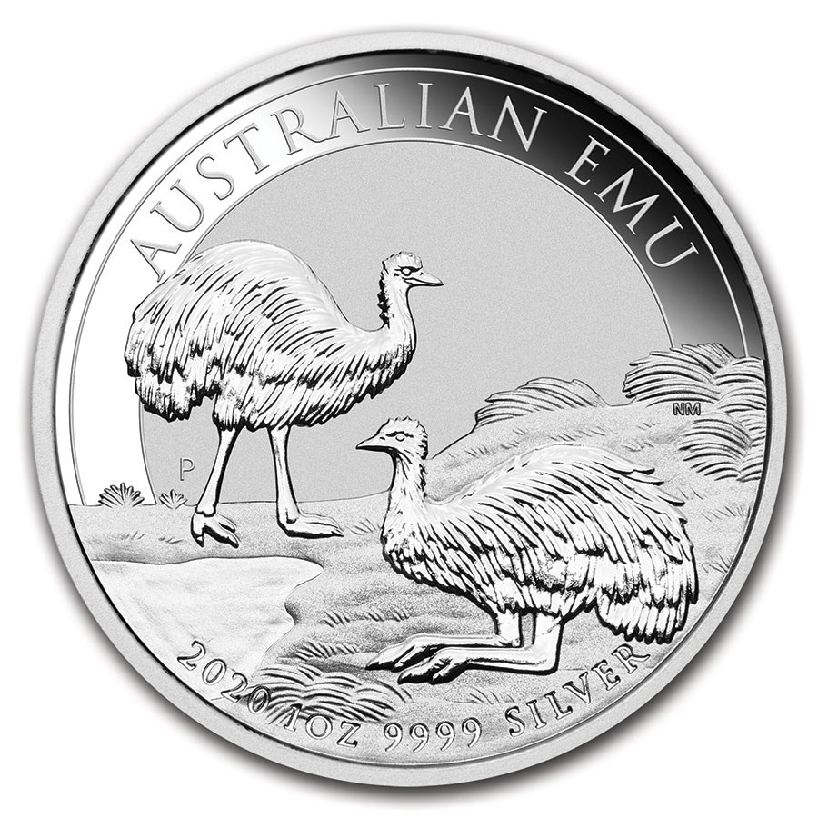 Emu 1 oz 2020 Zilver voorkant 101munten Emu 1 oz 2020