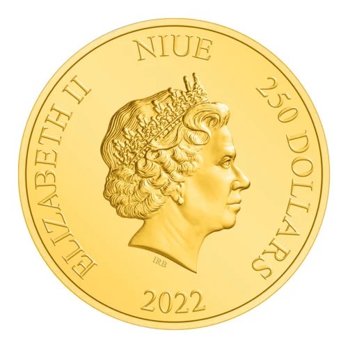 Niue Lunar Tiger 1 oz 2022 Goud achterkant 101munten