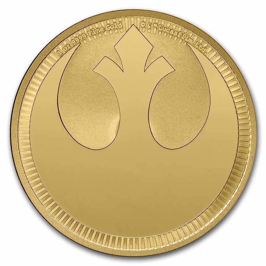 Star Wars Rebel Alliance 1 oz 2022 Goud voorkant 101munten Rebel Alliance