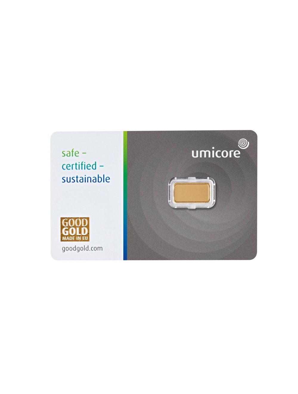 1 gram goudbaar Umicore certificaat achterkant 101munten