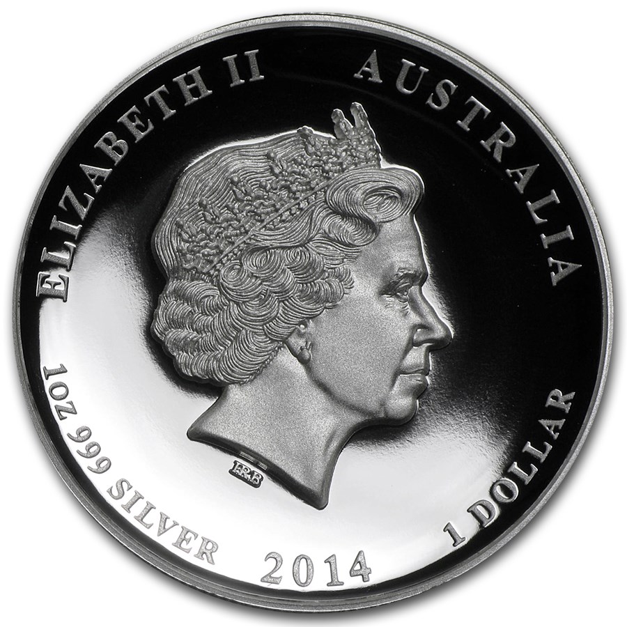 Lunar II 1 oz 2014 PROOF High Relief achterkant 101munten